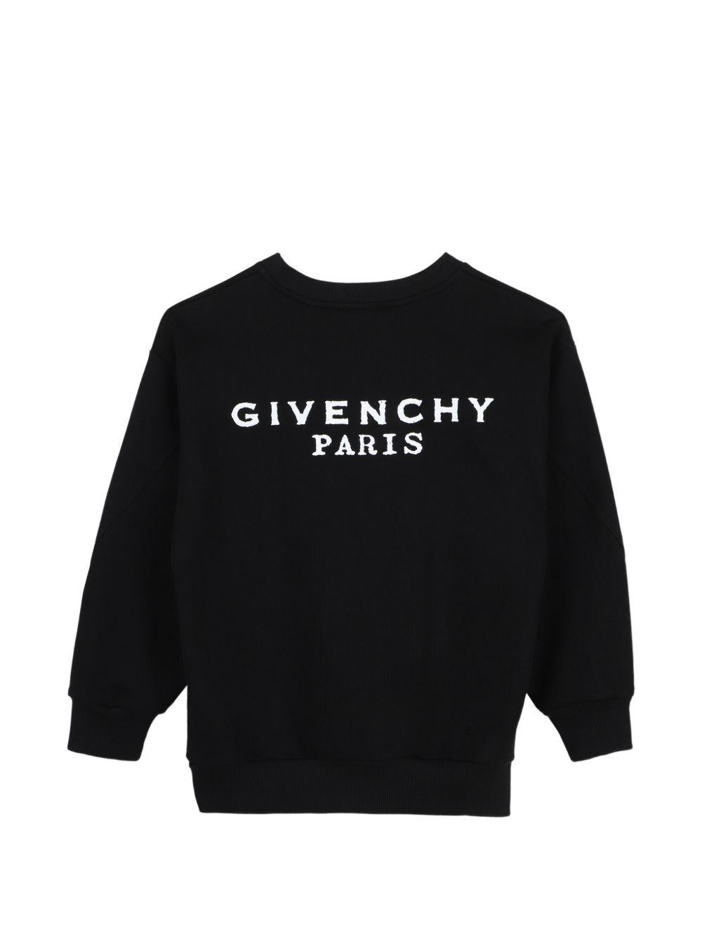 Felpa per bambino Givenchy Kids nera con stampa logo sul petto H31282 09B GIVENCHY KIDS 