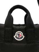Borsa per bambina Moncler Enfant nera con patch logo sul davanti L29545L00001N0200 999 MONCLER KIDS 