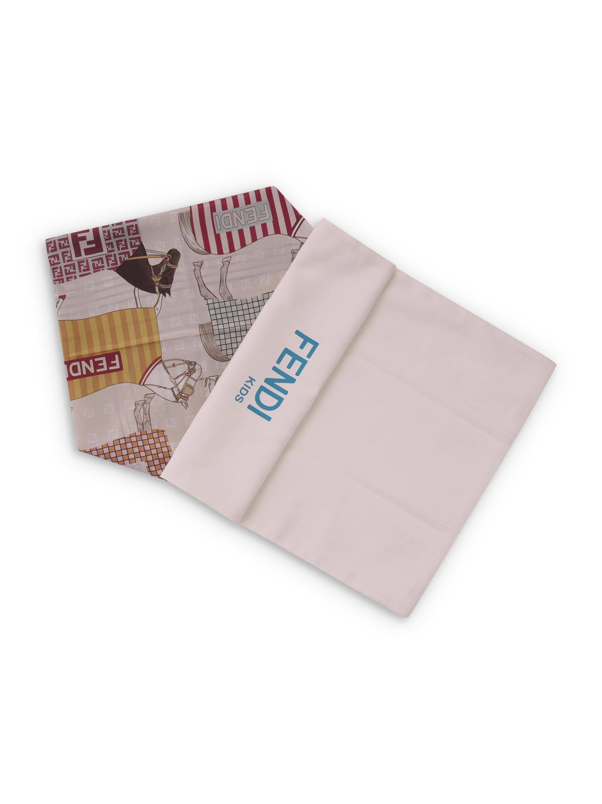 Foulard per bambina Fendi Kids multicolor con stampa Cavalli JFQ044 AWF8 F1VHJ FENDI KIDS 