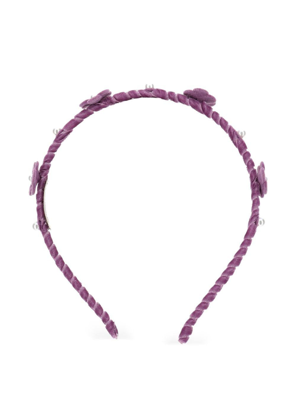 Cerchietto per capelli per bambina Monnalisa Kids viola con applicazione a fiori 17H003 8058 0069 MONNALISA KIDS 