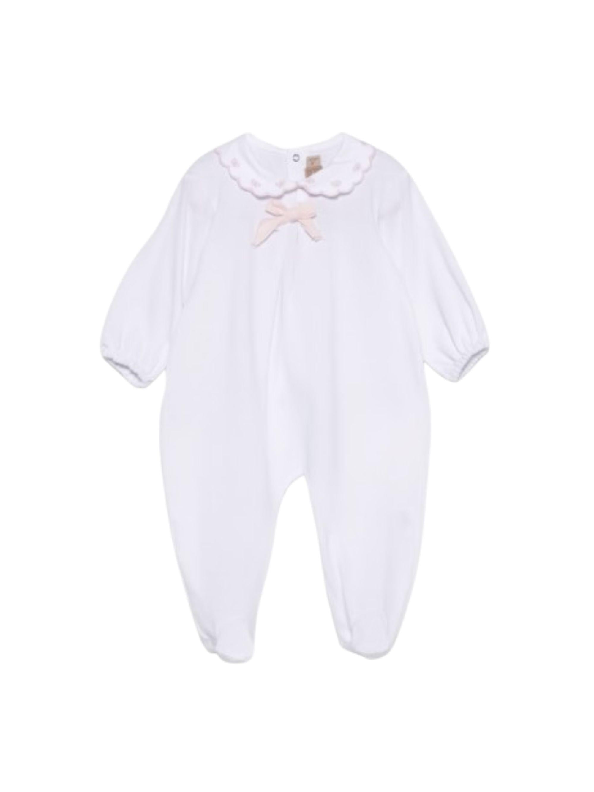 Tutina per neonata La Stupenderia bianca con colletto con bordo smerlato 2TBTT54 P01PIN LA STUPENDERIA 