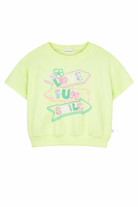 T-shirt per bambina Billieblush gialla con stampa grafica sul davanti U21926 552 BILLIEBLUSH 