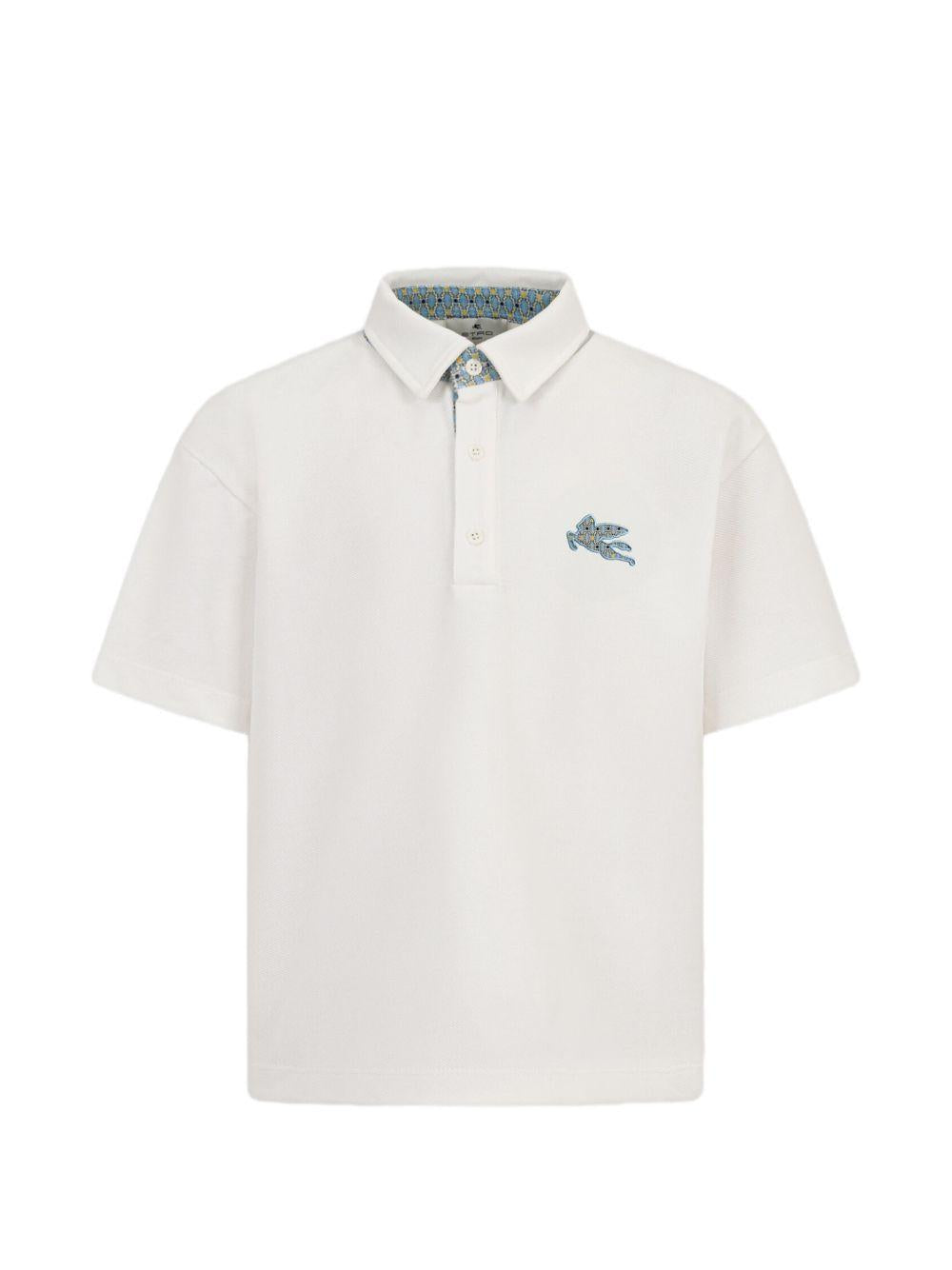 T-shirt per bambino Etro Kids bianca con ricamo Pegaso sul davanti GY8P01 Z0022 101 ETRO KIDS 