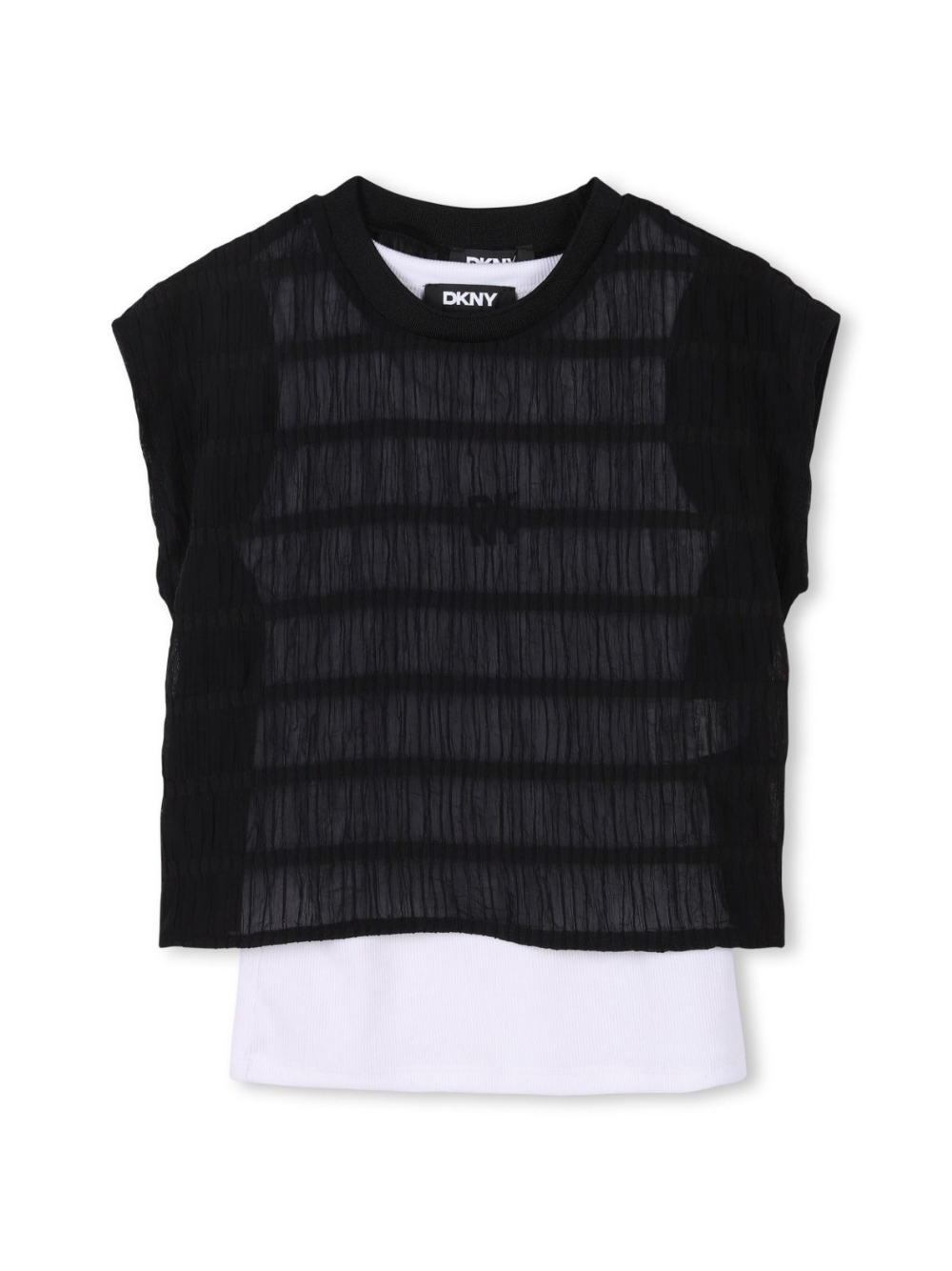 Set due t-shirt per bambina Dkny Kids nero con stampa con logo sul davanti D62313 09B DKNY 