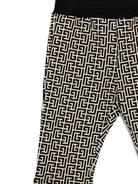 Pantaloni per neonato Balmain Kids beige con motivo monogramma BX6510 Z2411 106NE BALMAIN KIDS 