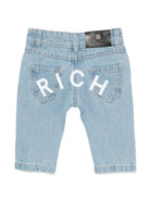 Pantaloni per neonato John Richmond Junior in denim con logo sul retro RIP26137JE DENIM BLUE LIGHT JOHN RICHMOND KIDS 