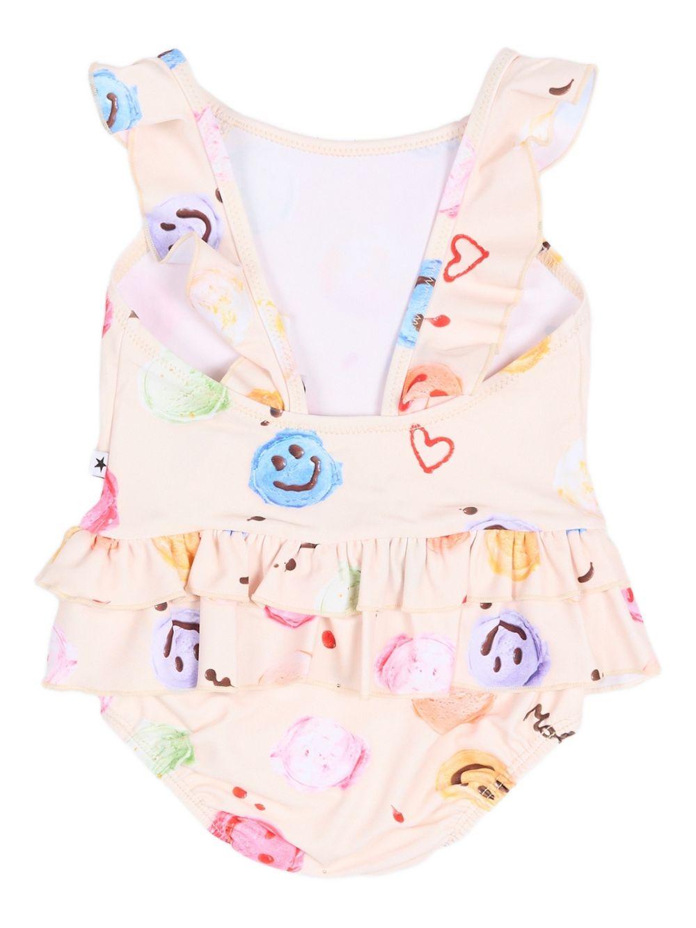 Costume per bambina Molo Kids beige con stampa all-over 8S26P524 9502 MOLO KIDS 