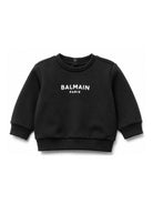 Felpa per neonati Balmain Kids nera con logo sul davanti BY4580 Z3183 930BC BALMAIN KIDS 