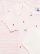 Set di tre tutine per neonata Petit Bateau rosa con fantasie diverse A0FOU 00 PETIT BATEAU KIDS 