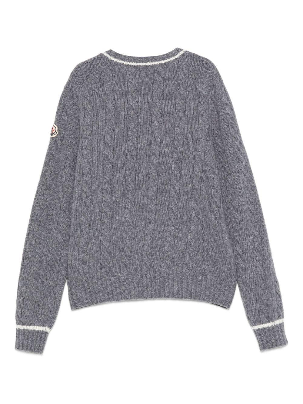 Maglione per bambino Moncler Enfant grigio in lana con motivo a trecce K29549C00004M1241 988 MONCLER ENFANT 