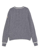 Maglione per bambino Moncler Enfant grigio in lana con motivo a trecce K29549C00004M1241 988 MONCLER ENFANT 