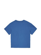 T-shirt per bambino Palm Angels Kids blu con logo sul petto PBAA003S26JER002 060 PALM ANGELS KIDS 