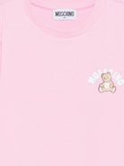 T-shirt per bambina Moschino Kids rosa con stampa Teddy sul davanti HWM058LAA01 51473 MOSCHINO KIDS 