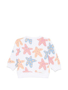 Felpa per neonati Stella McCartney Kids bianca con stampa grafica stelle marine TY4070 Z3572 100MC STELLA McCARTNEY KIDS 