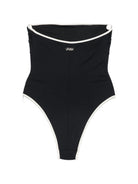 Costume da bagno Khyra MC2 Saint Barth nero con arricciature a stringa KHR0002 00174L MC2 ST. BARTH 