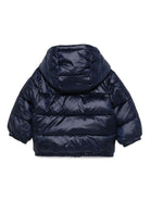 Piumino per neonato Moschino Kids blu con stampa con logo MUS032L3A32 40016 MOSCHINO KIDS 