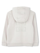 Felpa per bambino Givenchy Kids bianco con cappuccio e chiusura zip H30703 184 GIVENCHY KIDS 
