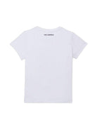 T-shirt per bambino Karl Lagerfeld Kids Karl Café bianco con stampa sul davanti Z30494 10P KARL LAGERFELD KIDS 