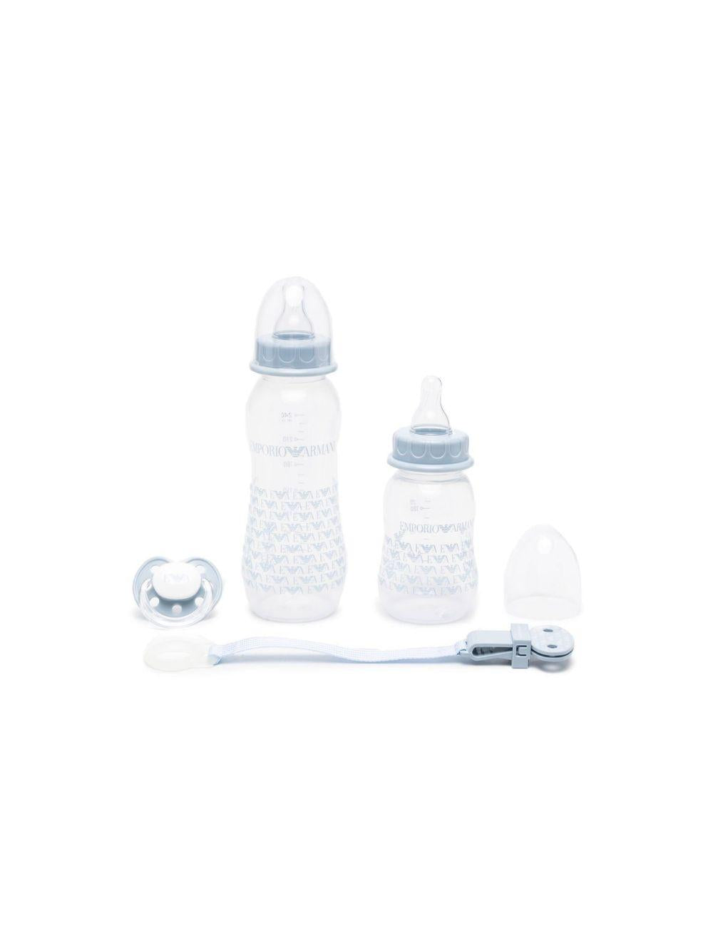 Biberon per neonato Emporio Armani Kids azzurro con stampa grafica all-over 407139 CC919 00631 EMPORIO ARMANI KIDS 