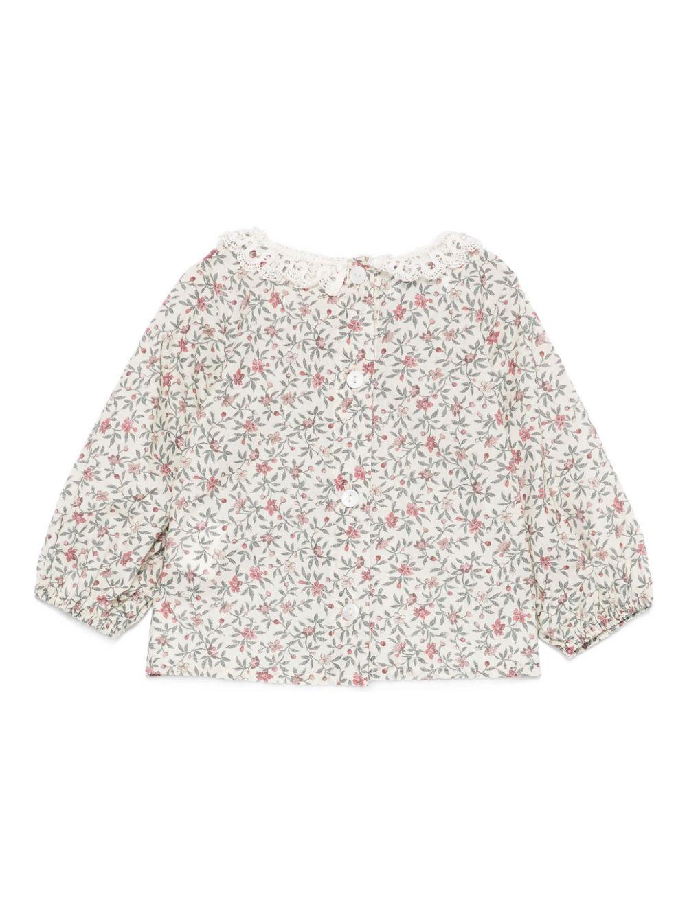 Camicia per neonata Jesurum Baby écru con stampa floreale ALBA VAR.23 JESURUM 