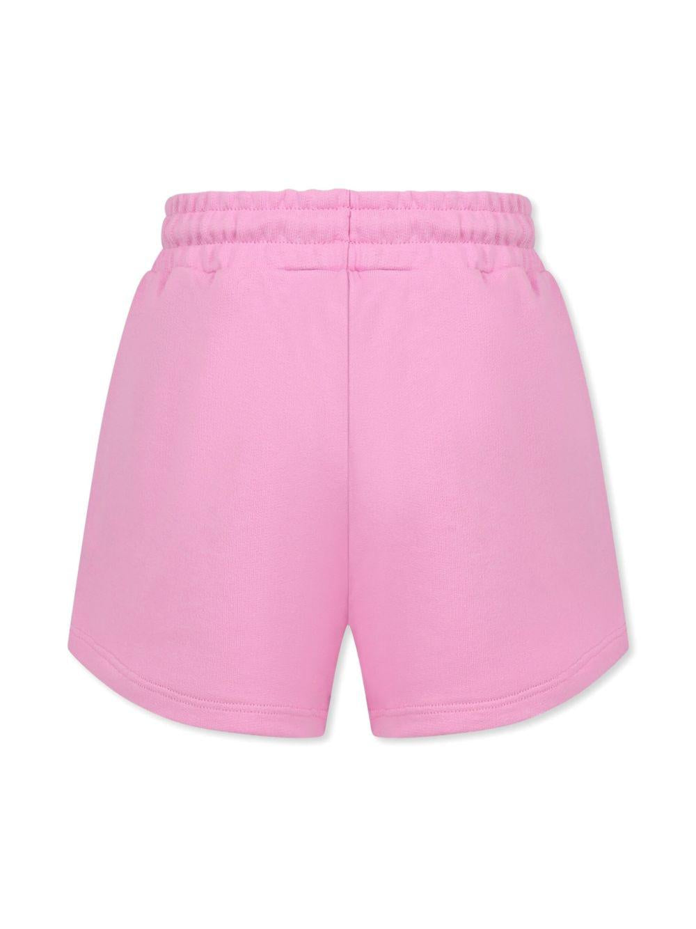 Shorts sportivi con stampa per bambina MSGM Kids rosa con dettagli plissettati S5MSJGSH092 MS003 MSGM KIDS 