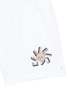 Shorts per bambini Moschino Kids bianchi con stampa Teddy Bear HDQ025LCA19 10101 MOSCHINO KIDS 