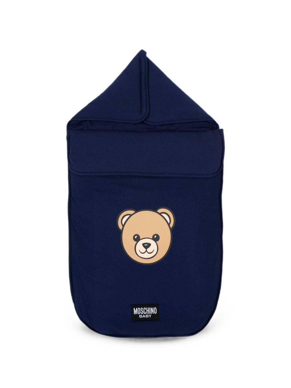 Sacco nanna per neonati Moschino Kids blu con motivo Teddy Bear MUE00WLCA40 40016 MOSCHINO KIDS 