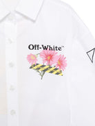 Top per bambina Off-White bianco a maniche lunghe con stampa floreale 44GGA01CS26F001 100 OFF WHITE KIDS 
