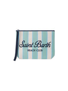 Pochette Aline MC2 Saint Barth azzurra con design a righe ALIN001 00606L MC2 ST. BARTH KIDS 