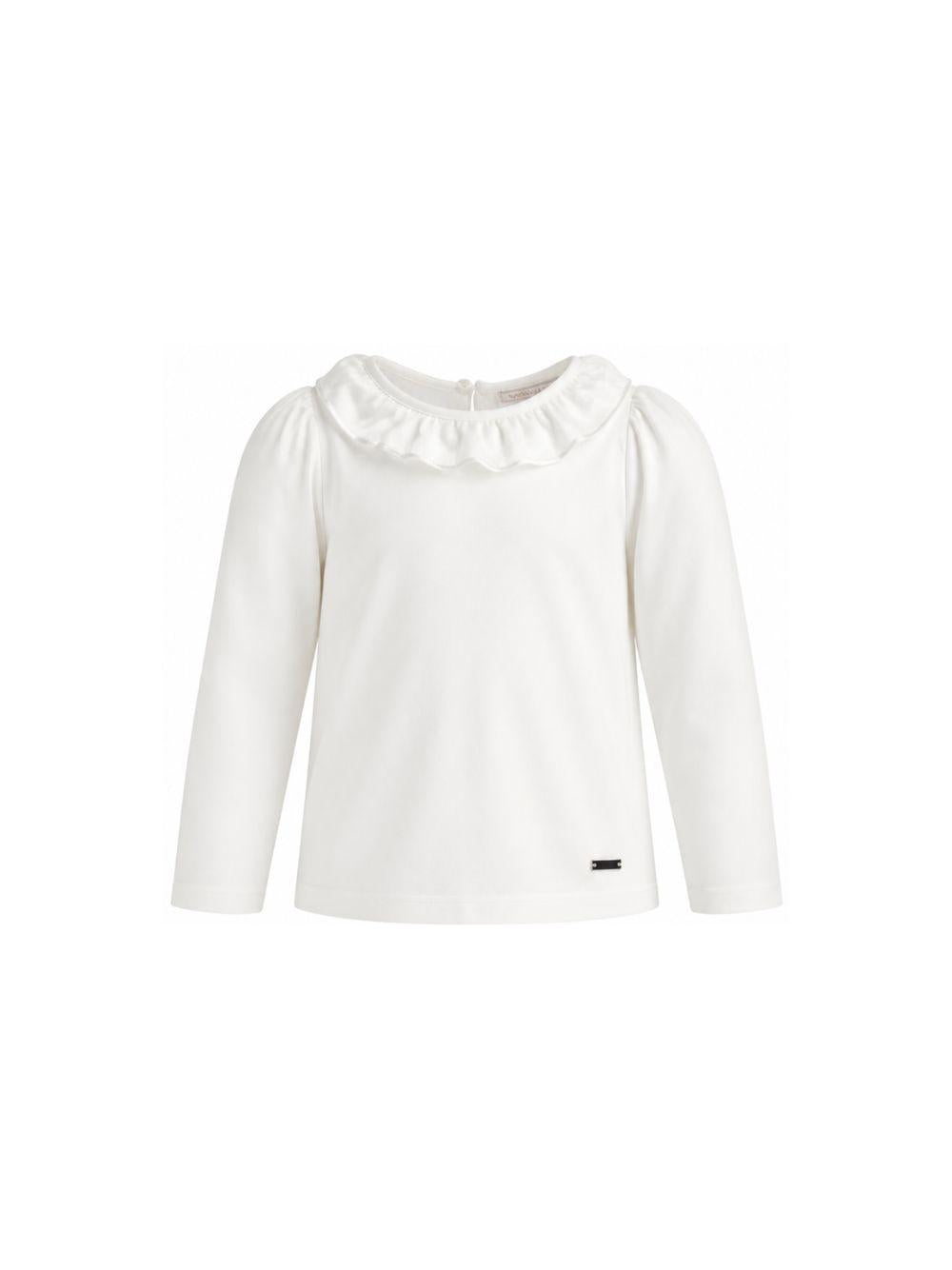 T-shirt per bambina Monnalisa Kids bianca con colletto con ruches 17H603 8201 0001 MONNALISA KIDS 