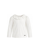 T-shirt per bambina Monnalisa Kids bianca con colletto con ruches 17H603 8201 0001 MONNALISA KIDS 