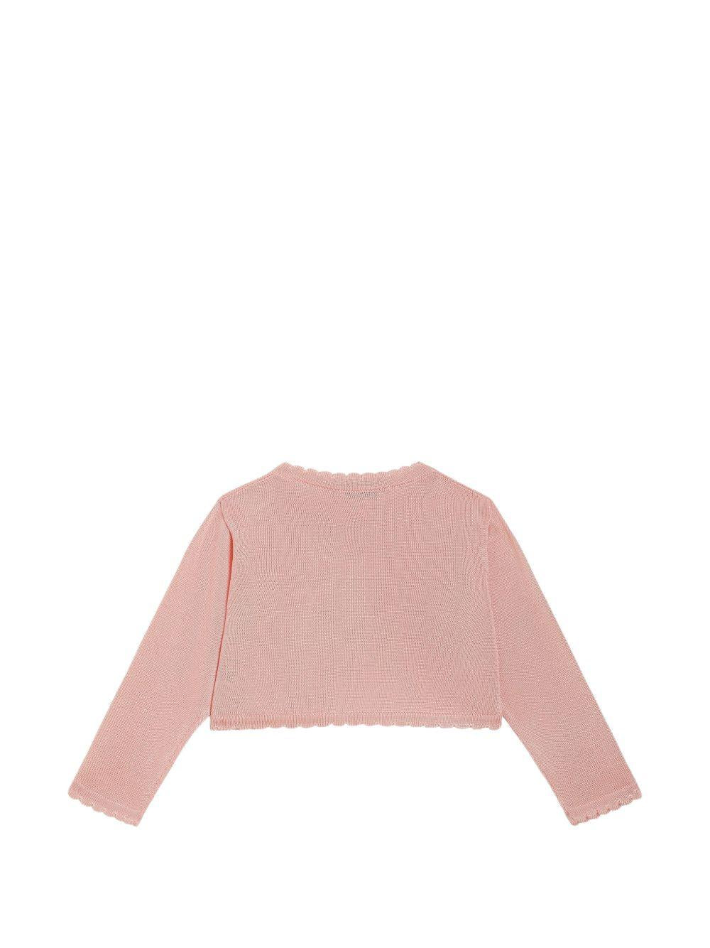 Cardigan per neonata Dolce & Gabbana Kids rosa con orlo a smerlo L2KWN2 JAIR0 F1246 DOLCE & GABBANA KIDS 
