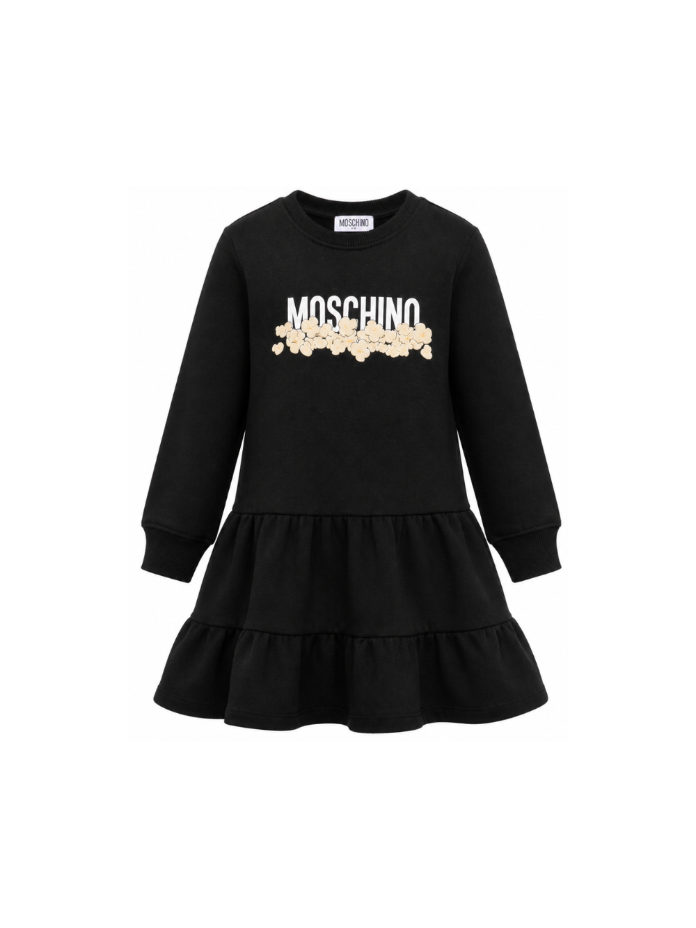 Abito per bambina Moschino Kids nero con stampa grafica HDV0IBLCA83 60100 MOSCHINO KIDS 