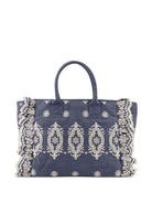 Borsa Vanity MC2 Saint Barth in denim con pizzo sangallo VANI0029 00485L MC2 ST. BARTH KIDS 