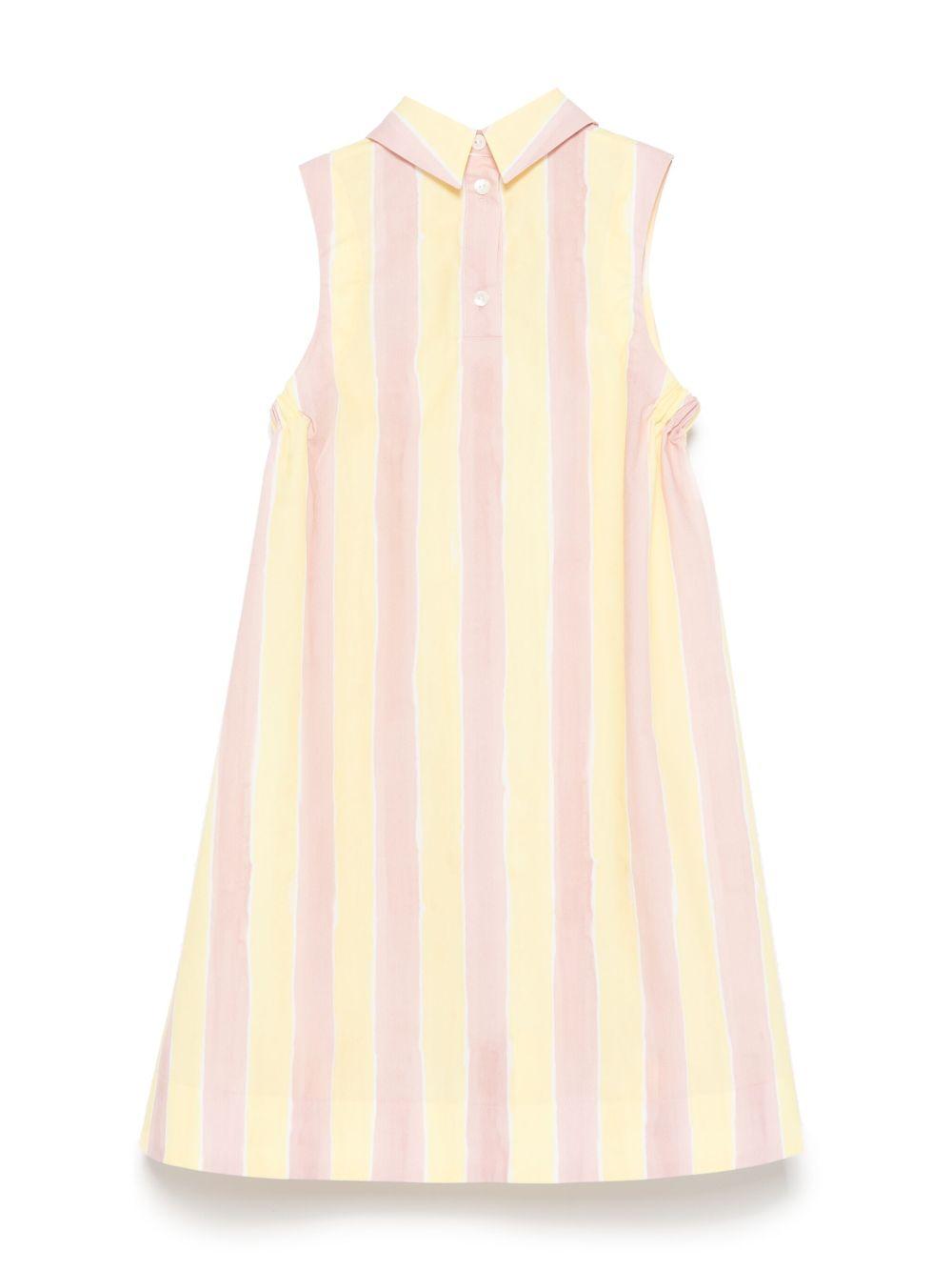 Abito per bambina Fendi Kids giallo e rosa a righe verticali con design svasato JFB747 AS67 F1R0X FENDI KIDS 