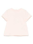 T-shirt per neonata Chloé Kids rosa chiaro con logo ricamato C20525 46J CHLOE' KIDS 