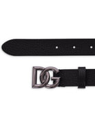 Cintura per bambino Dolce & Gabbana Kids nera con fibbia con logo EC0083 AI218 80999 DOLCE & GABBANA KIDS 
