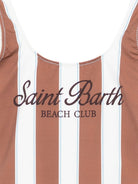 Costume da bagno per bambina MC2 Saint Barth Kids multicolore con logo stampato sul davanti CARA001 03073L MC2 ST. BARTH KIDS 