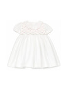 Abito per neonata Mariella Ferrari bianco con dettagli ricamati ATA1 070 MARIELLA FERRARI KIDS 