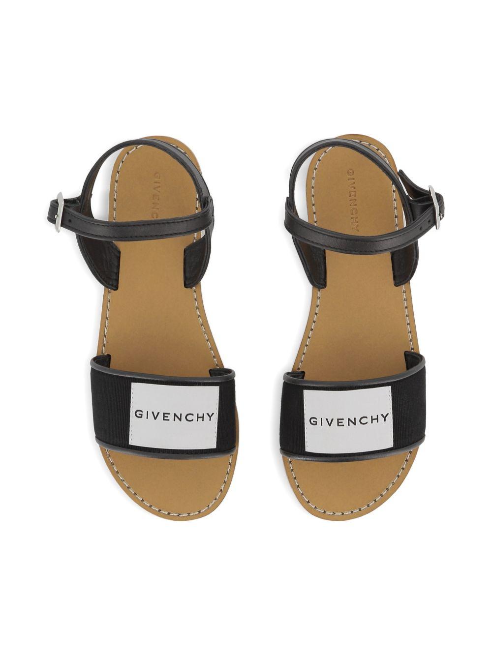 Sandali da bambina Givenchy Kids neri con dettaglio logo H31127 09B GIVENCHY KIDS 
