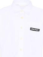 Camicia per bambino Palm Angels Kids bianca con applicazione logo sul davanti PBGG003S26FAB001 002 PALM ANGELS KIDS 