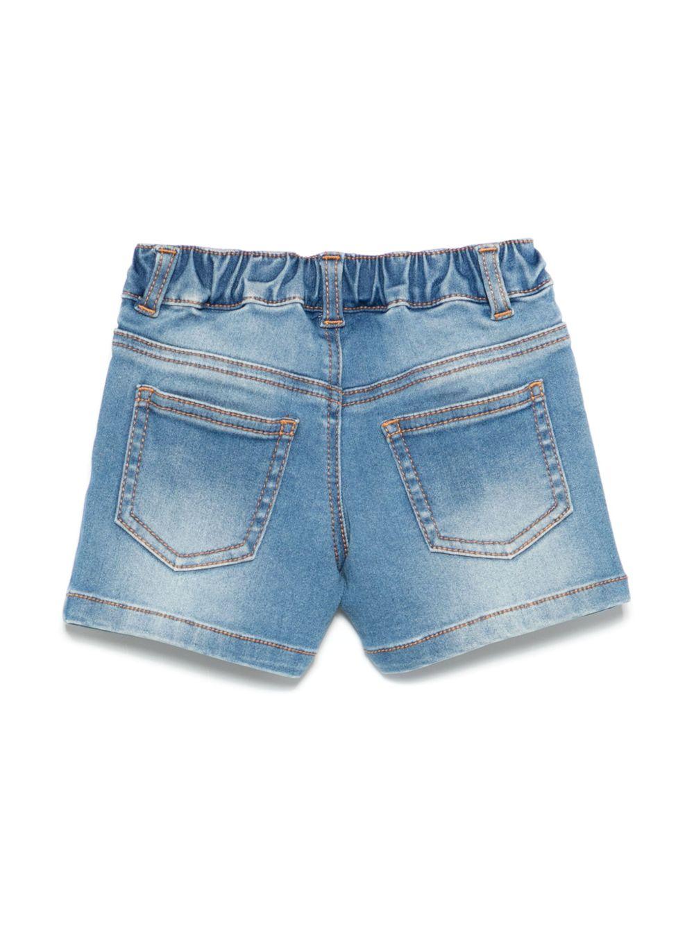 Shorts denim Teddy Bear per neonato Moschino Kids blu con passanti MUQ01KLXE43 40334 MOSCHINO KIDS 