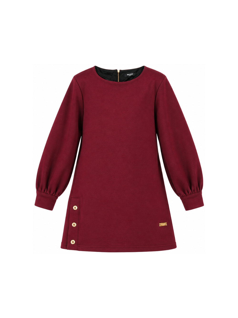 Abito per bambina Balmain Kids rosso con placca logo color oro BZ1B00 J0371 530OR BALMAIN KIDS 