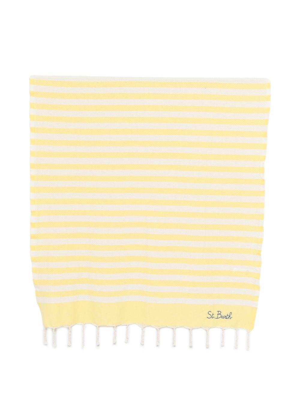 Telo mare MC2 Saint Barth giallo con motivo a righe FOUT012 02758L MC2 ST. BARTH KIDS 