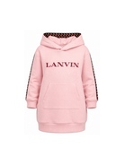 Abito modello felpa per bambina Lanvin Kids rosa con logo ricamato N30407 48N LANVIN KIDS 