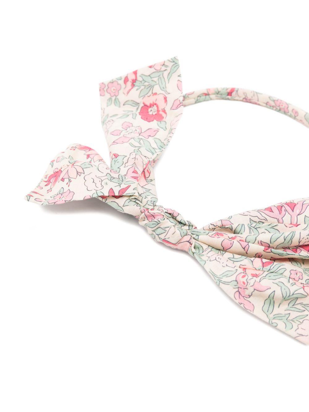 Cerchietto per capelli per bambina Bonpoint bianco con stampa floreale S06GHAW00014 528 BONPOINT KIDS 