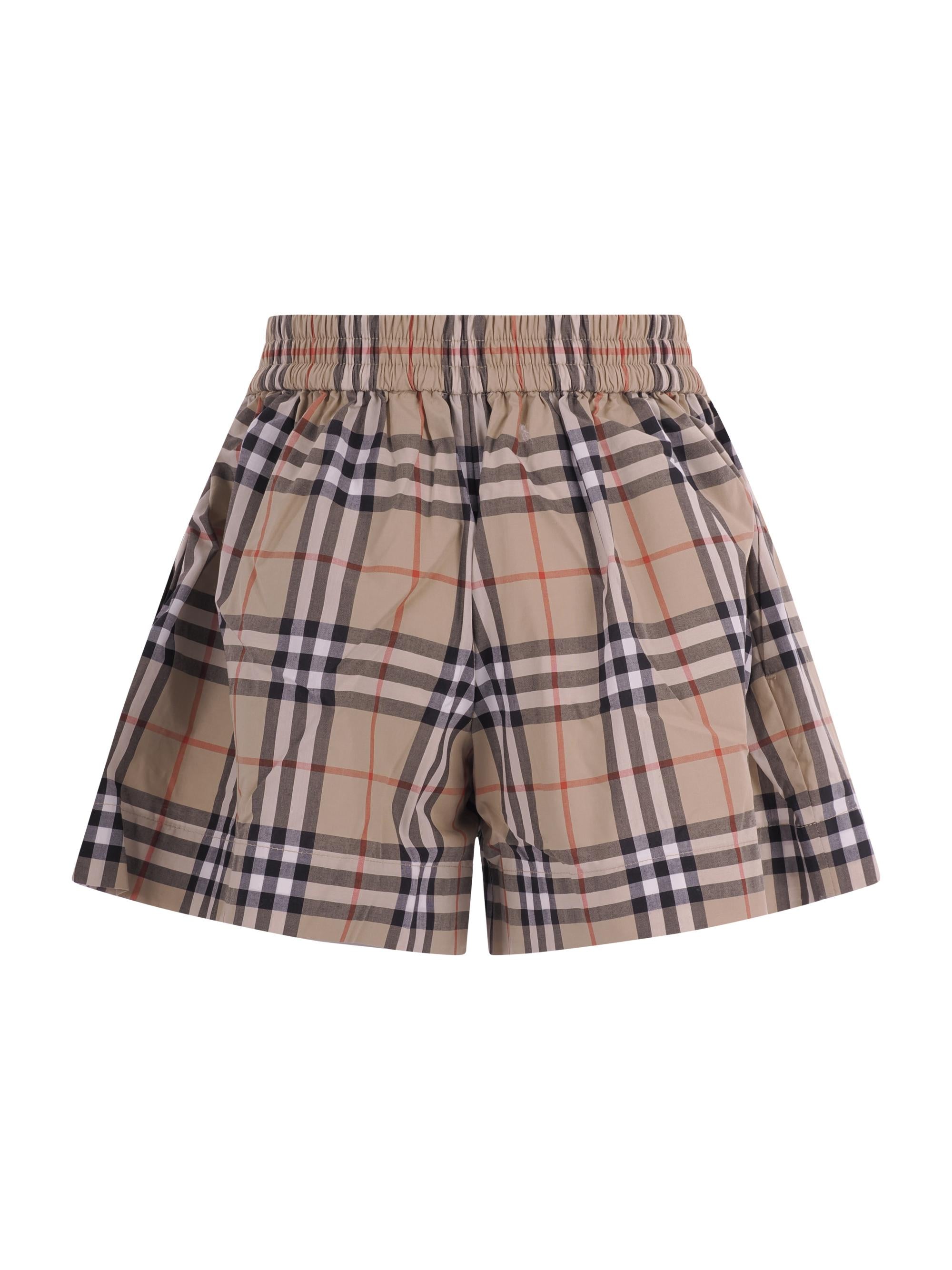 Shorts per bambina Burberry Kids beige con motivo Vintage Check all-over 8117159 B9368 BURBERRY KIDS 