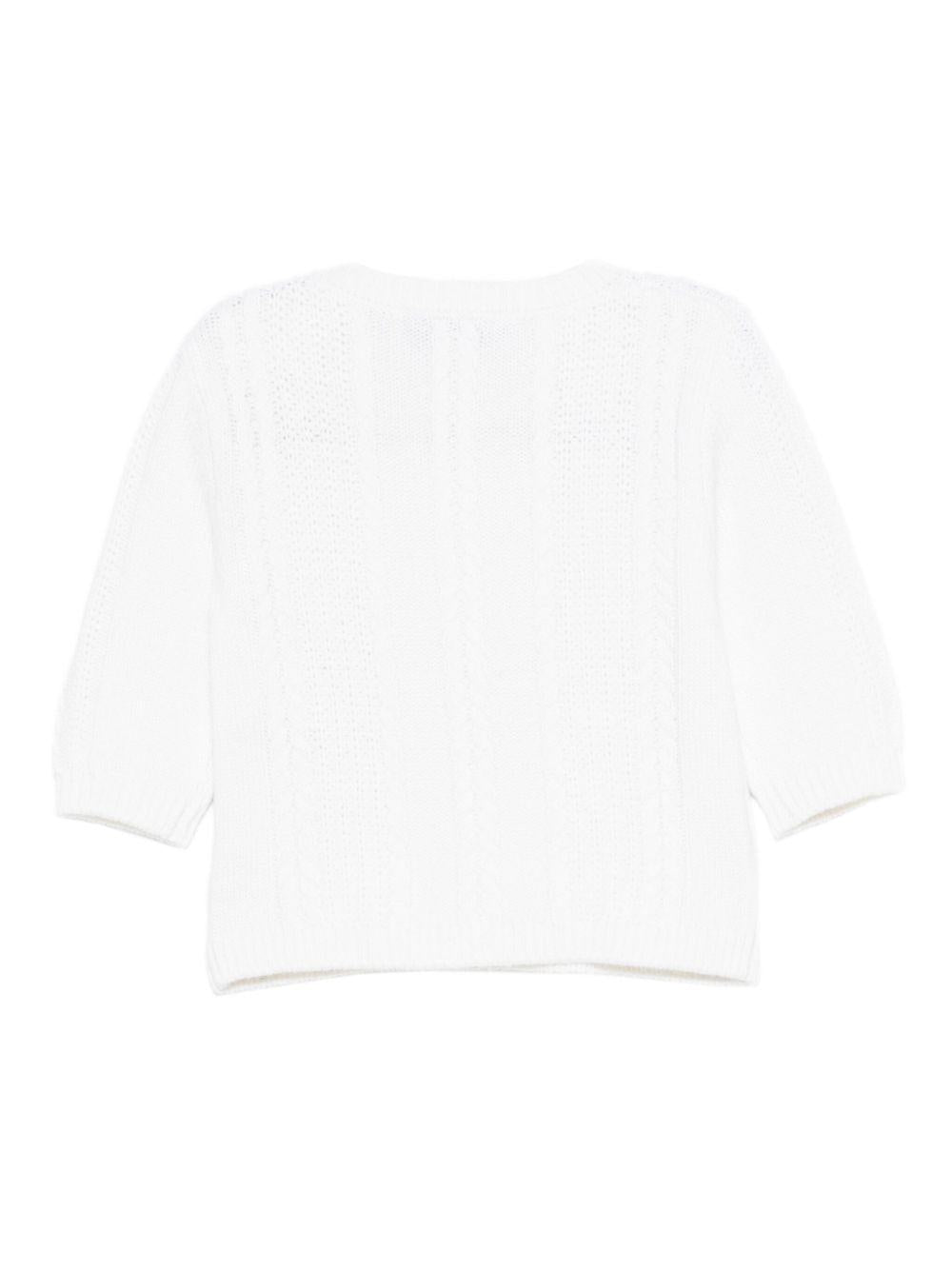 Maglione per neonato Tartine Et Chocolate bianco con maglia a trecce CB18071 13 TArtine & Chocolat 