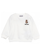 Felpa per neonati Moschino Kids bianca con ricamo Teddy Bear MUF06BLCA19 10063 MOSCHINO KIDS 