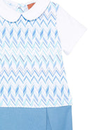 Tutina per neonato Missoni Kids azzurra con design a chevron MYA501 Z3674 600AZ MISSONI KIDS 